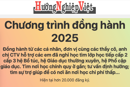 Khởi động Chương trình đồng hành 2025 Hướng nghiệp Việt từ 16.10.2024 Khởi động Chương trình đồng hành 2025 Hướng nghiệp Việt từ 16.10.2024